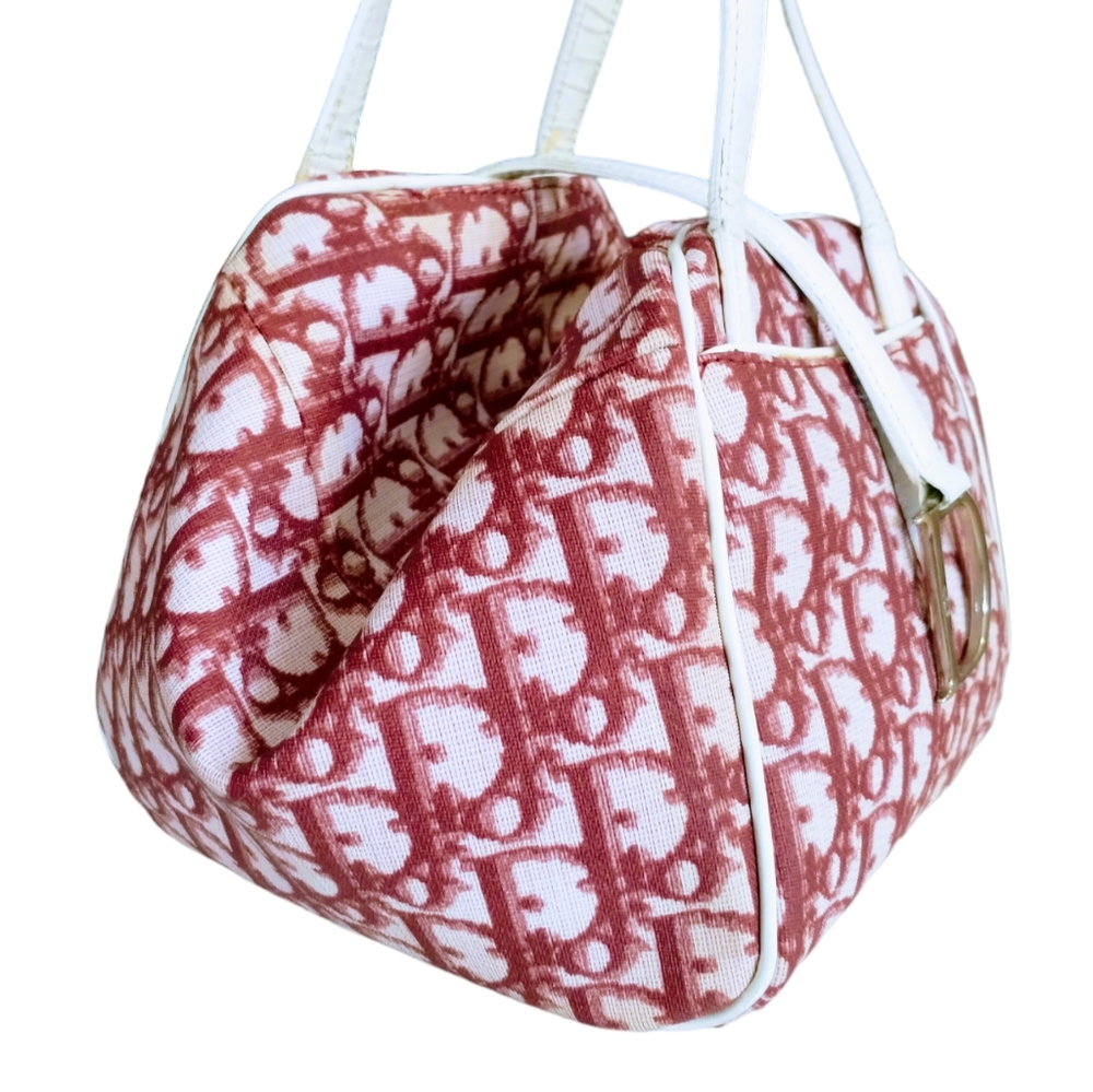 π― Authentic Christian Dior(Made in Italy) Trotter Mini Bag. Pink and White - Picture 7 of 15
